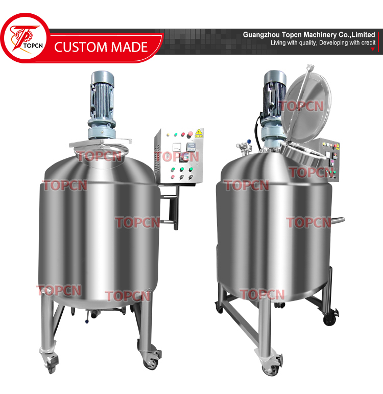 300L 500L Stainless Steel Heated Mixing Tank Liquid Shampoo Lotion Blender Beverage Fruit Juice Mixer Machine Price