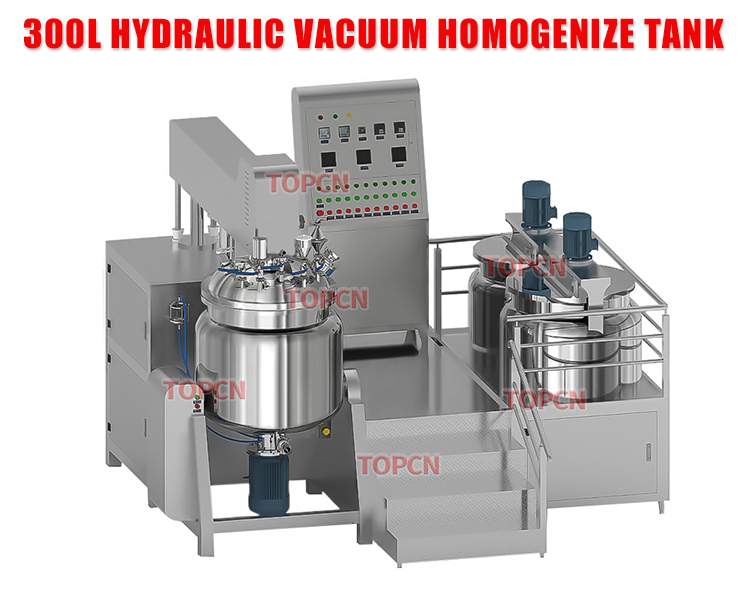 50L 100L 200L Cosmetic Manufacturing Production Line Cosmetic Cream Emulsion Vacuum Emulsifying Mixer Machine