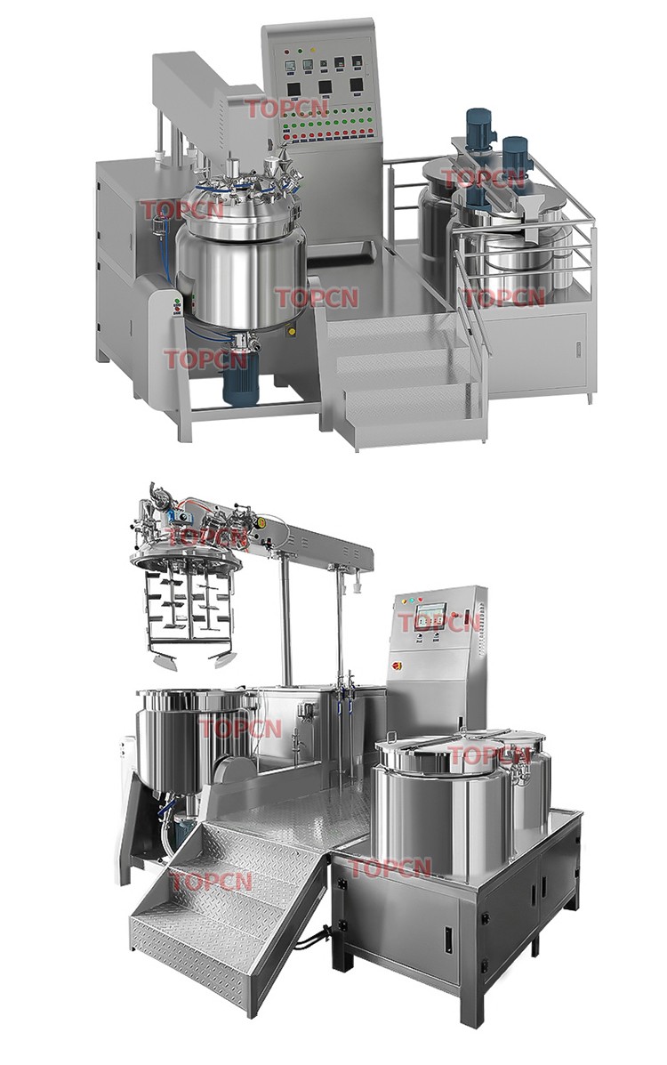 50L 100L 200L Cosmetic Manufacturing Production Line Cosmetic Cream Emulsion Vacuum Emulsifying Mixer Machine