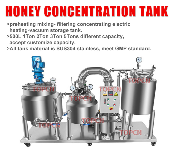 0.5 Ton Honey Preheating Mixing  Filtering Concentrating Machine Honey Processing Equipment