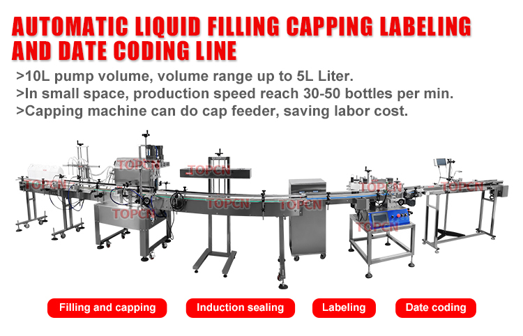 Top Quality Oil Chemical Liquid Refill Line Bottle Vegetable Oil Filling Capping Labeling Machine/plant/line