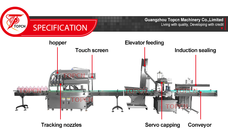 1L 5L Four Heads Engine Motor Oil Water Tacking Filling Line Skincare Shampoo Detergent Viscous Liquid Paste Tracking Filling Machine