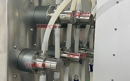 Eight Head Magnetic Pump 3 In 1 Rotary Engine Oil Liquid Filling Capping And Labeling Machine Line