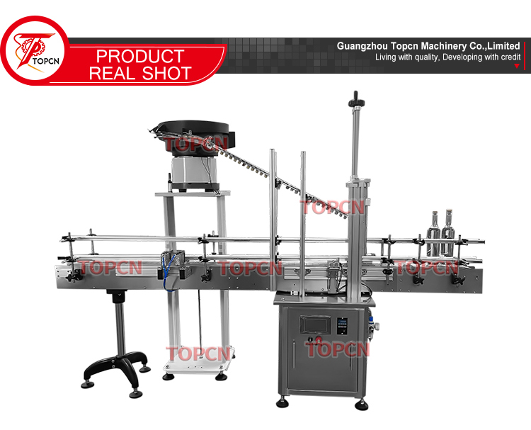 Automatic Cork Pneumatic Wine Cap Feeding and Capping Press Machine