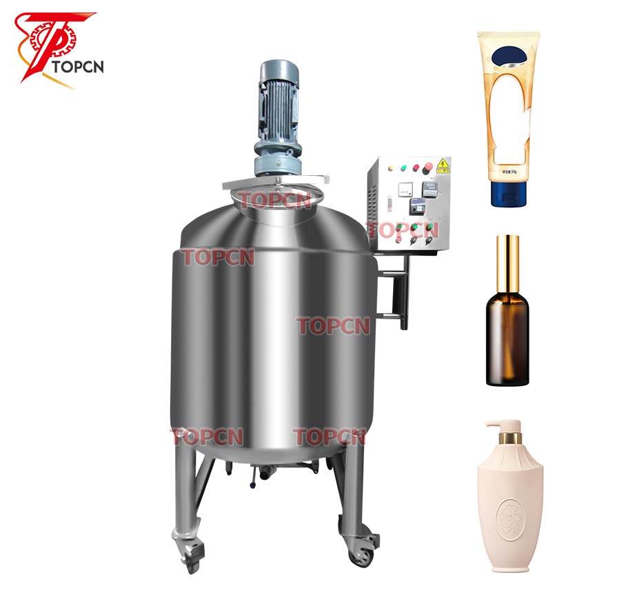 300L 500L Stainless Steel Heated Mixing Tank Liquid Shampoo Lotion Blender Beverage Fruit Juice Mixer Machine Price