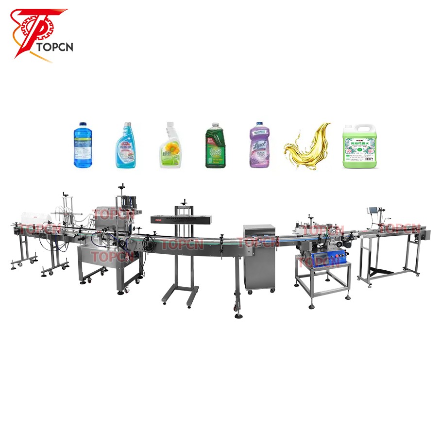 Top Quality Oil Chemical Liquid Refill Line Bottle Vegetable Oil Filling Capping Labeling Machine/plant/line 