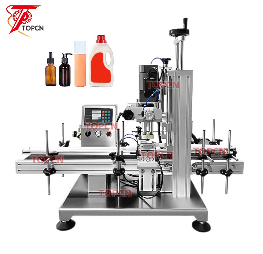 TOPCN  Automatic Glass Dropper Bottle Body Gel Cosmetic Spray Bottle Cap Screwing Capper Shampoo Capping Machine