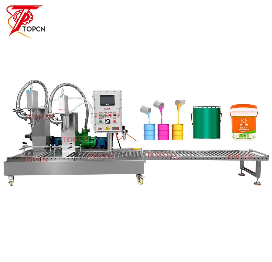 Multi Head 20L 30L 5 Gallon Big Drum Bucket Pail Plastic Barrel Coating Paint Oil Cement Glue Weighing Filling Packaging Machine