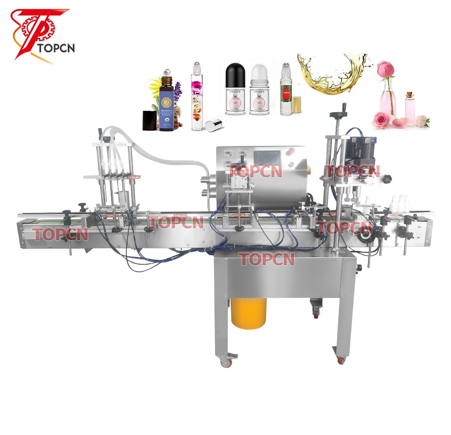 Fully Automatic Perfume Essential Oil Plastic Glass Small Bottle Liquid Filling Press Capping Machine